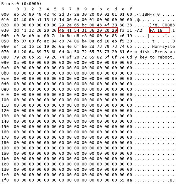 Boot block - example